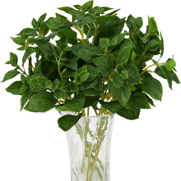 ABPETE Artificial Vanilla Leaf Plant, Faux Greenery Plastic Houseplant Faux Plastic Plants Greenery for Garden Patio Planter Pathway Porch Window Decor