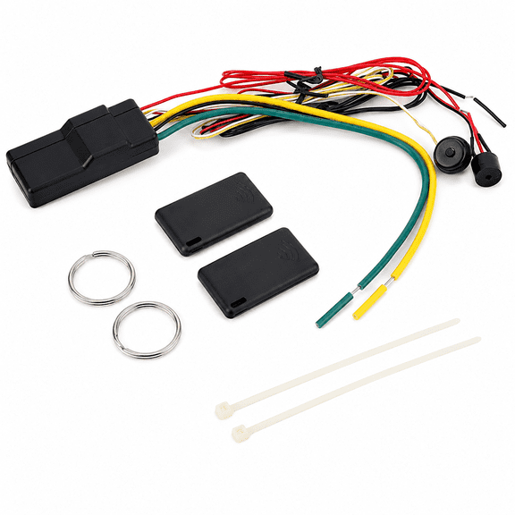 ABPETE 12V Car Engine Immobilizer, Dual-Tag Anti-Theft and Anti-Hijacking Alarm System with Adjustable Sensing Distance for Cars and Light Vehicles