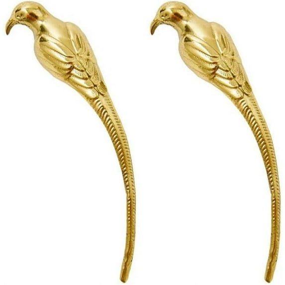 ABPETE Cabinet Knobs Brass Bird Shape Drawer Pull Sealing Glaze Single-Hole Handle Door Knob Magpie Dresser Knob 2Pcs Right