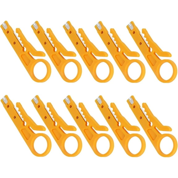 ABPETE Cable Wire Stripper, 10 Pack Wire Stripping Tool for CAT5, CAT5e, CAT6 Data Lines, Mini Cable Crimping Tool for Electrician,Other household daily use