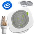 thumbnail image 1 of ABPETE Cat Toilet Trainer Kit - Teach Kitty to Use Toilet, Removable Design, Easy Cleaning Design, Universal Reusable Environmentally Friendly Cat Trainer for Pet Cleaning (Grey), 1 of 10