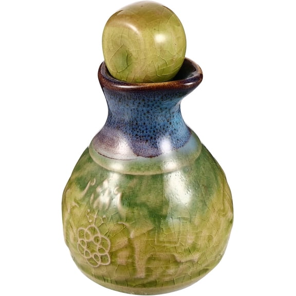 ABPETE Ceramic Essential Oil Bottle with Dropper, Green Liquid Perfume Bottle for Aromatherapy and Fragrance Diffuser, Compact Decorative Oil Dispenser for Home and Travel Use