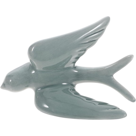 ABPETE Ceramic Wall Bird Decoration Green Swallow Figurine Nordic Style Hanging Bird Wall Art for Indoor Outdoor Home Garden Office 6.5X4.7X3.1 Inches