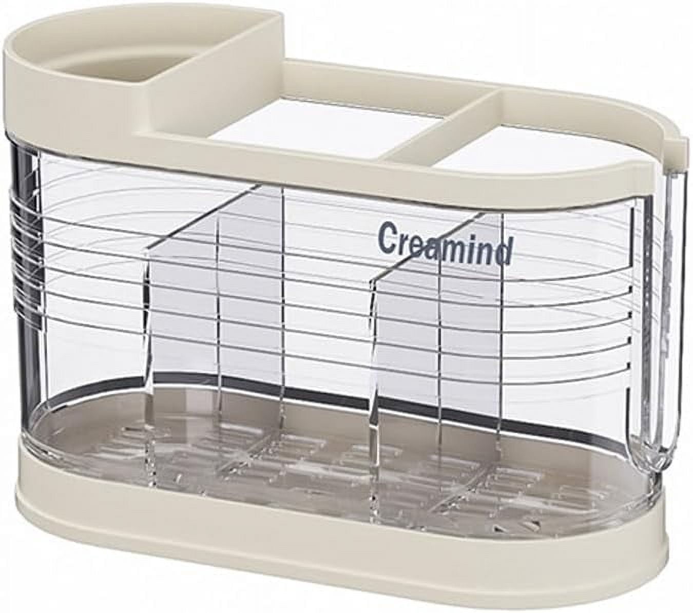 ABPETE Clear Countertop Cutlery Drying Holder Utensil Holder Cutlery Drainer Tableware Holder Box Tabletop Separated Fork Chopstick Kitchen Storage Cutlery Utensil Organizer