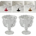 thumbnail image 1 of ABPETE Clear Crystal Dessert Goblet Set of 2 - Vintage Style 250ml Embossed Glass, 4.7"x3.9" / 12cmx10cm Footed Cups for Ice Cream & Sweets, 1 of 8