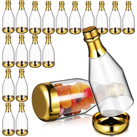 ABPETE Clear Plastic Wedding Candy Box Bottles,Mini Party Favor Containers for Weddings, Baby Showers & Events (4.52"x1.57"x1.57")