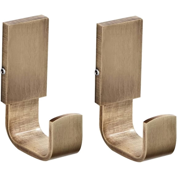 ABPETE Coat Hook Antique Brass Towel Robe Hooks for Bathroom Kitchen Shirt Holder Wall Mounted Brushed Bronze 2 Pack