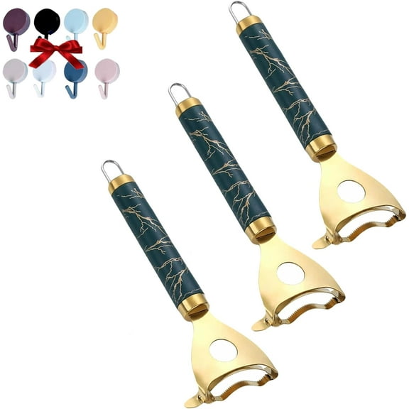 ABPETE Cob Gobbler Corn Shucker, Corn Cob Stripper Tool, Corn Peeler for Corn on the Cob, 304 Stainless Steel, Corn Thresher Tool, with Suspending Holes and Quick Drying (3Pcs)