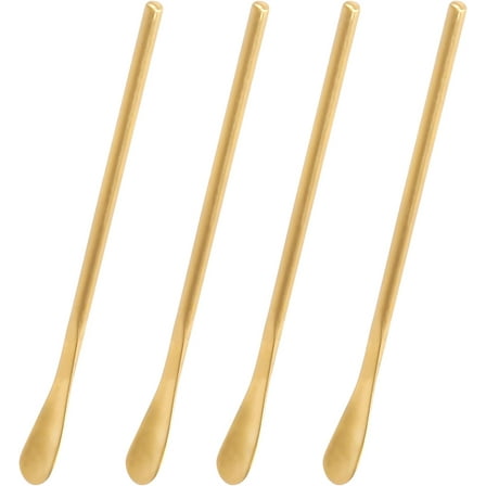 ABPETE Coffee Stirrers Demitasse Espresso Spoons SUS304 Stainless Steel Coffee Stir Sticks 5.9-Inch Tea Spoon, Set of 4 (Gold)