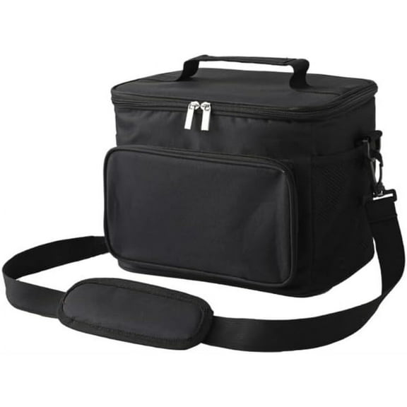 ABPETE Collapsible Lunch Bag, Large 12 Can (10L), Insulated Leakproof Soft Sided Cooler for Beach Picnic Hiking Camping Kayak Black