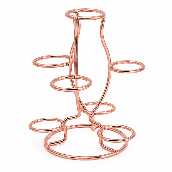 ABPETE Crystal Ball Holders, 7 Eggs Display Stand Rose Gold Iron Multi-Sphere Display Holder for Crystal Ball Sphere Globe Home Office Decor Ornament, 4.72x4.13x5.59 Inch