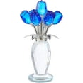 thumbnail image 1 of ABPETE Crystal Blue Rose Flower Figurines - Glass Rose Bouquet Gifts for Women Mom Wife Girlfriend on Valentines Christmas Mothers Day Wedding Party, 1 of 13