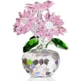 thumbnail image 1 of ABPETE Crystal Pink Daisy Figurines Collectibles Gifts for Women Friends, Small Crystal Pink Flowers with Base Paperweights Decoration for Home Office Tabletop Centerpieces, 1 of 12