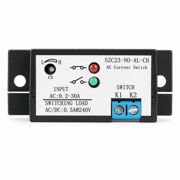 ABPETE Current Sensing Switch, Normally Open Current Sensing Relay Adjustable AC 0.2A -30A (SZC23 No AL- Model)
