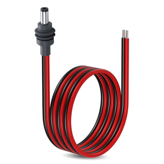 ABPETE DC5521 Power Pigtails Cable for Starlink Mini, 14AWG DC 5.5mm x 2.1mm Male Plug to Bare Wire Open End Power Supply DIY Cord, Waterproof Extension Power Cable Accessories - 3.2FT