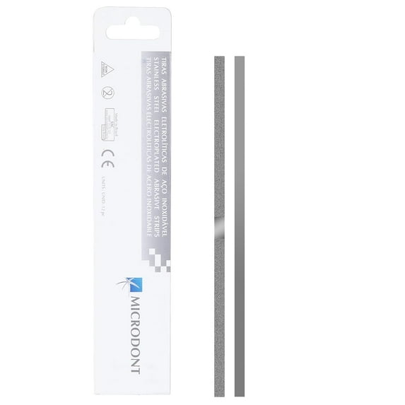 ABPETE Dental Stainless Steel Polishing Strips - Dental Abrasive Stainless Steel Strips Dental Tooth File 4MM One Side Reusable Dental Care Tools(12pcs)