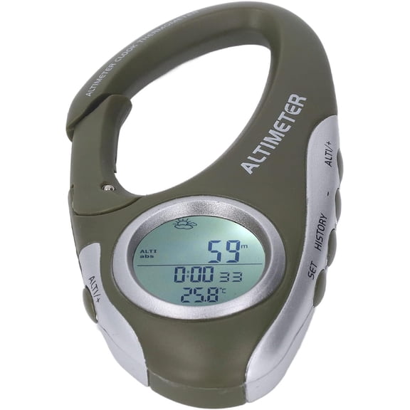 ABPETE Digital Altimeter Portable Digital Compass Hiking Thermometer Backlight Altitude Altimeter Barometer Multi Function for Hiking Camping Outdoor Sports