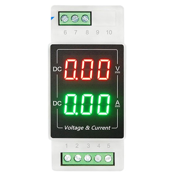 ABPETE Din Rail DC Digital Display 100V Voltmeter 20A Ammeter 50A Meter, High Precision Multi-Function Voltage Current Tester for Home & Industrial Use