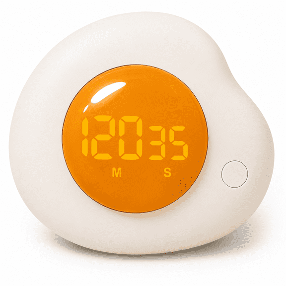 ABPETE Egg Timer - Magnetic Kitchen Timer with Large LED Display & Preset Buttons (8 Min Soft Boiled), Easy Manual Rotating Dial for Medium/Hard Boiled, So Simple for Seniors Kids, Fun Cooking Gadget