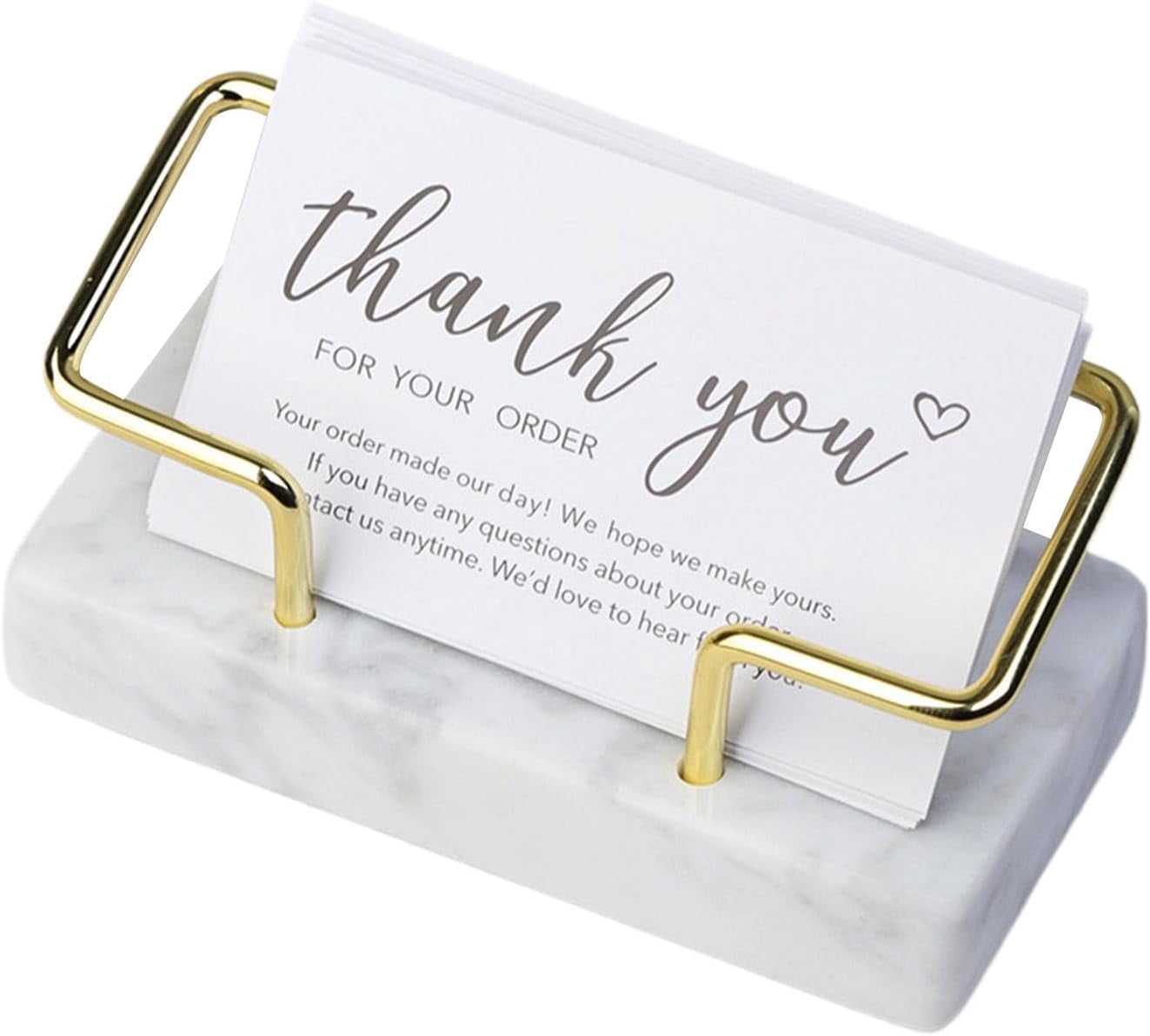 ABPETE Elegant Marble Business Card Holder,Modern Desk Organizer & Home Decor Display, Unique Office Accessory & Gift for Workspace