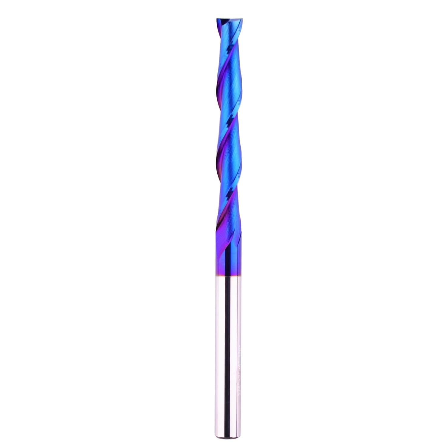 ABPETE Extra Long 4 Inch Upcut Spiral CNC Router Bit 1/4 Inch Shank,2 Inch Cutting Length Solid Carbide with NACO Coating End Mill for Wood Cut, Trimming, Carving,Engraving