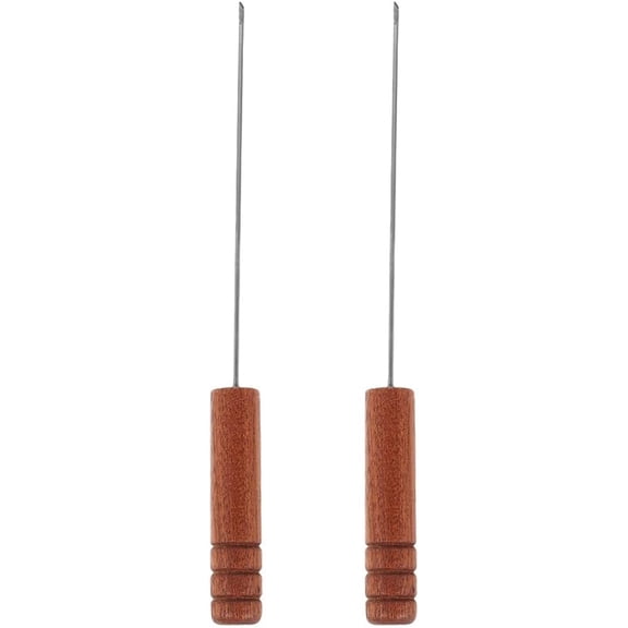 ABPETE Fishing Bait Needle with Nonslip Handle,Worm Threader Tool for Carp Baiting and Fish Hook Maintenance,Compact Stainless Steel Rigging Needle for Freshwater and Saltwater Fishing(2 Pcs)
