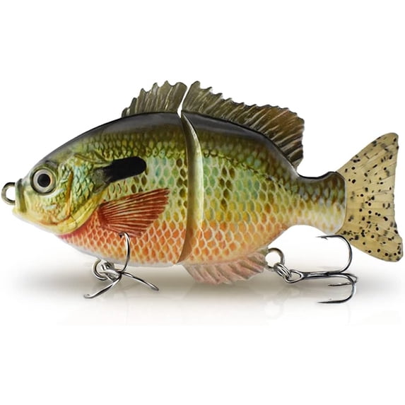 ABPETE Fishing Lures, gill Swimbait - Slow-Sink Glide Bait for Largemouth Bass & Crappie, Lifelike Multi-Joint Lure with Corrosion-Resistant Hooks