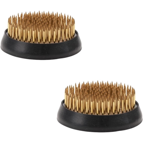 ABPETE Flower Arrangement Holder Flower Frog Brass Pin Frog for Classroom Teaching, Home, Office (2.4 inch 2 pcs)