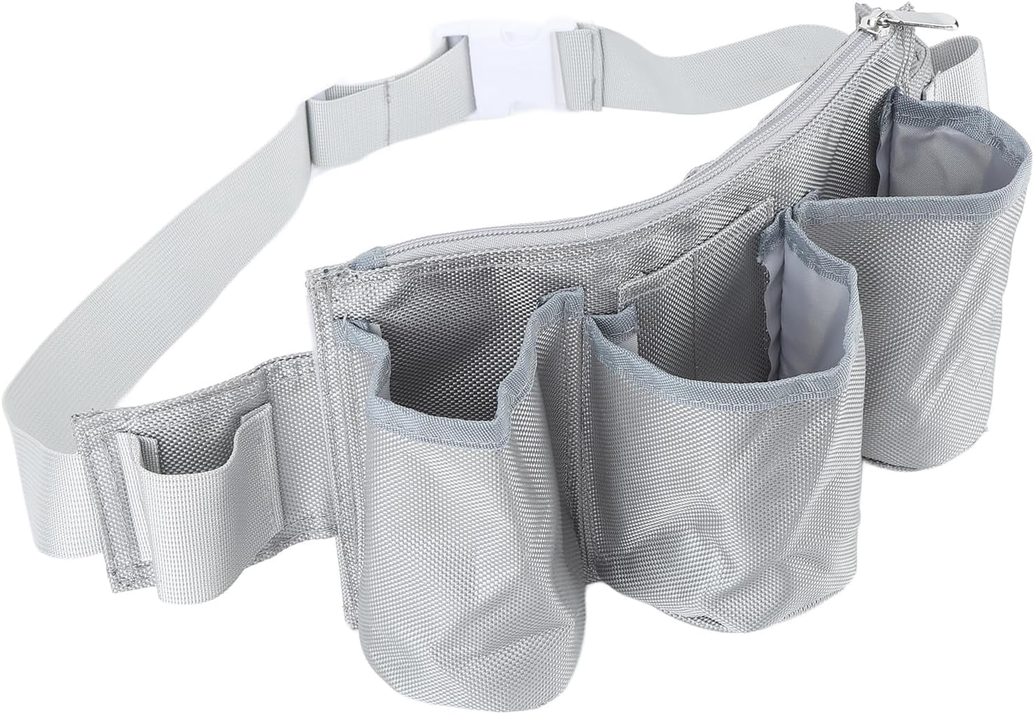 ABPETE Garden Tool Belt, 6 Pockets 2 Straps Waterproof Oxford Fabric Adjustable Gardening Tool Pouch for Family Camping Outdoor,Gardening Tool Waist Bag Belt (grey)
