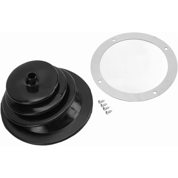 ABPETE Gear Shift Boot Cover, Shift Dust Cover, Shifter Boot Plate Gear Shift Handbrake Lever Boot Plate Kit Black Rubber Round Universal Replacement for Car Automotive Clutch Boots