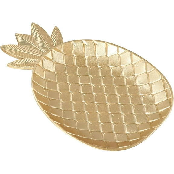 ABPETE Gold Pineapple Shape Serving Tray Decorative Pineapple Plate Jewelry Pallet Fruit Snack Dish Table Decoration Jewelry Organizer