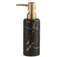 thumbnail image 1 of ABPETE Gold Soap Dispenser for Bathroom or Kitchen, Skinny Ceramic Lotion Bottle with Marble Pattern, Rust-Free Pump(Black), 1 of 16