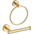 thumbnail image 1 of ABPETE Gold Toilet Paper Holder, Brushed Gold Towel Ring, Hand Towel Holder Toilet Paper Roll Holder Wall Mount Bathroom Accessories, Modern SUS 304 Stainless Steel Bathroom 2 Set, 1 of 9