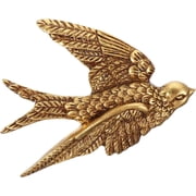ABPETE Golden Resin Swallow Wall Art Decor - 3d Bird Wall Sculpture for Home, Garden, Living Room, Bedroom - 4.72x3.54x0.59 Inch