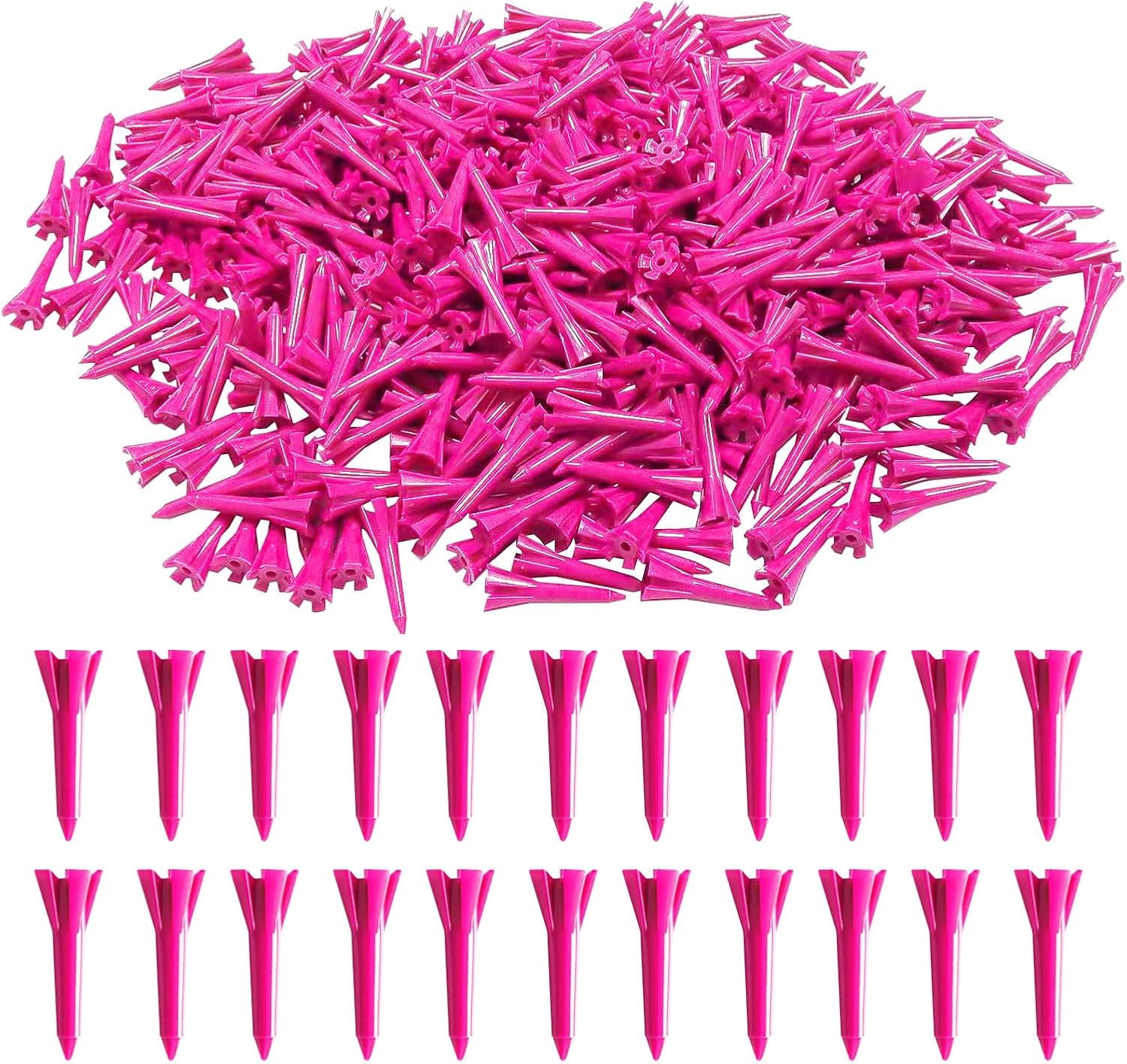 ABPETE Golf Tees Plastic 1 1/2 inch Value 300 Pack, Upgrade More Unbreakable Bulk Stable Reduce Friction Side Spin Tee for Men Women Ladies