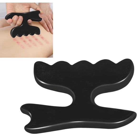 ABPETE Gua Sha Massage Tool for Body, Natural Bian Stone Gua Sha Scraping Massager, Muscle Relief Massage Board for Back, Legs, Arms, Neck, Shoulder (Medium, 4.7")