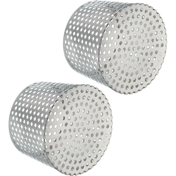 ABPETE Gutter Guard Filter 4.9"-4.3", 2 Pcs PVC Termination Cap Mesh Screen Roof Vent Cover Stainless Steel Conical Exhaust Pipe Cover Downspout Guard Filter Strainer for Downspout