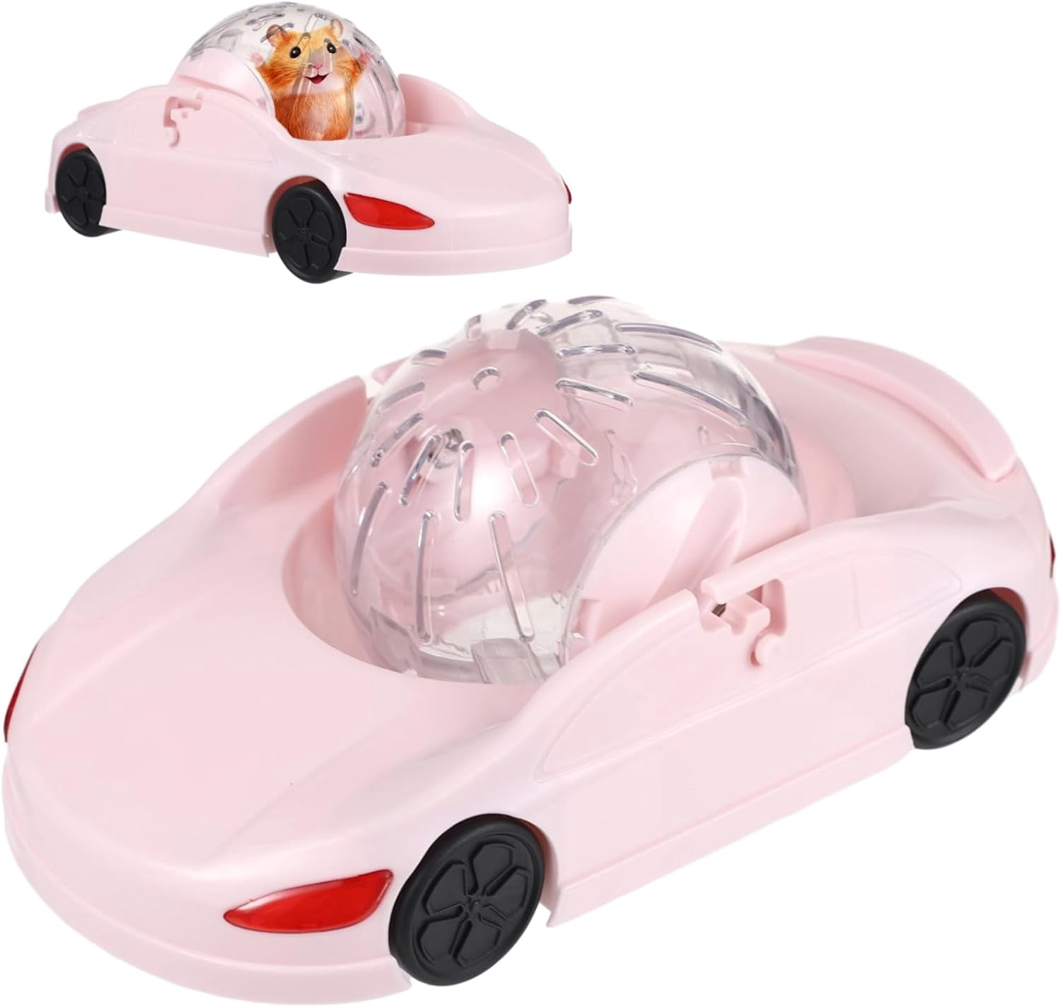 ABPETE Hamster Exercise Ball Sports Car, Hamster Car with Detachable Transparent Ball, 3 Modes Funny Exercise Wheel, Small Exercise Ball for Dwarf Small Pet