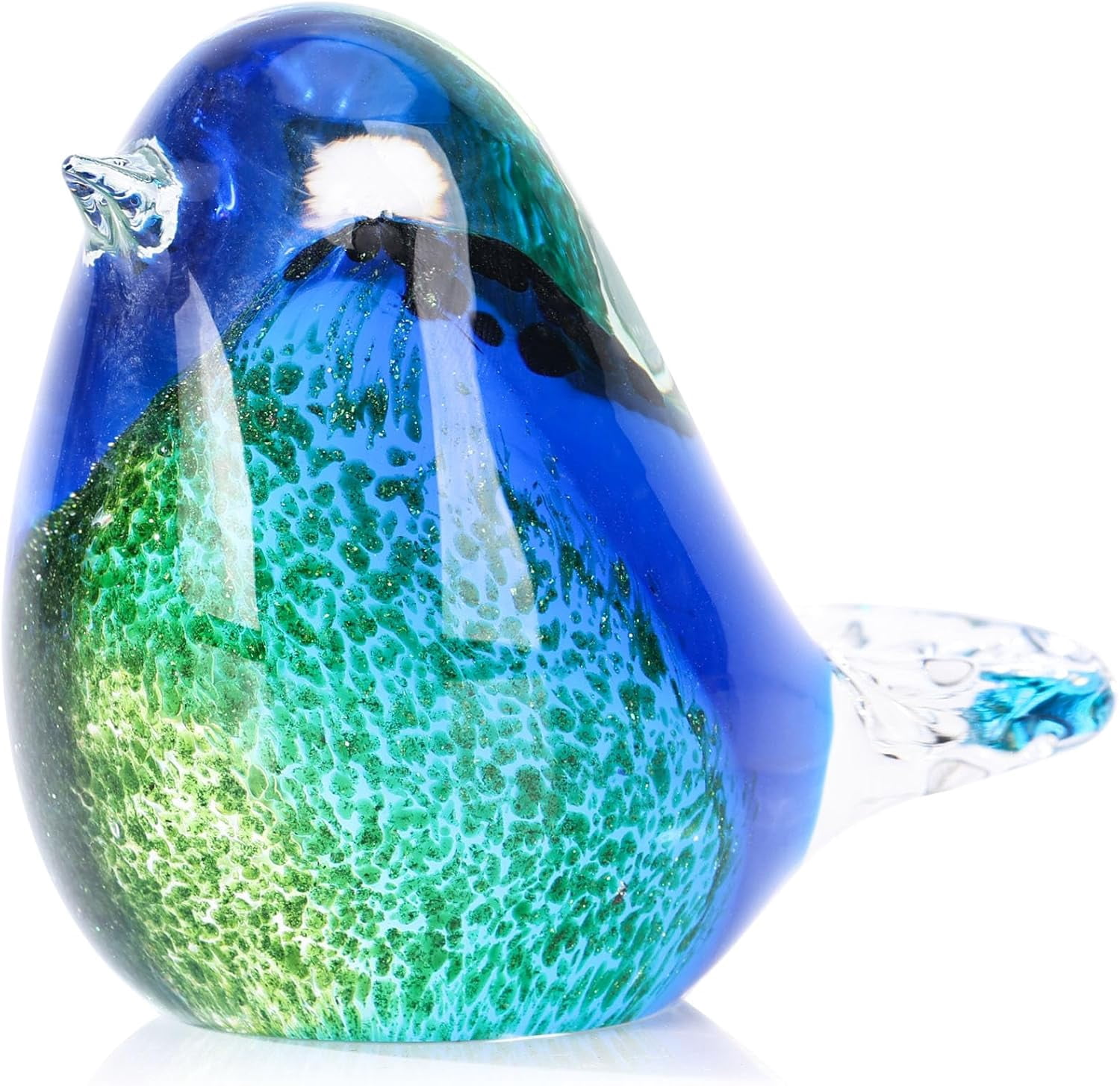 ABPETE Hand Blown Glass Birds Figurines,Glass Animals Paper Weight ...