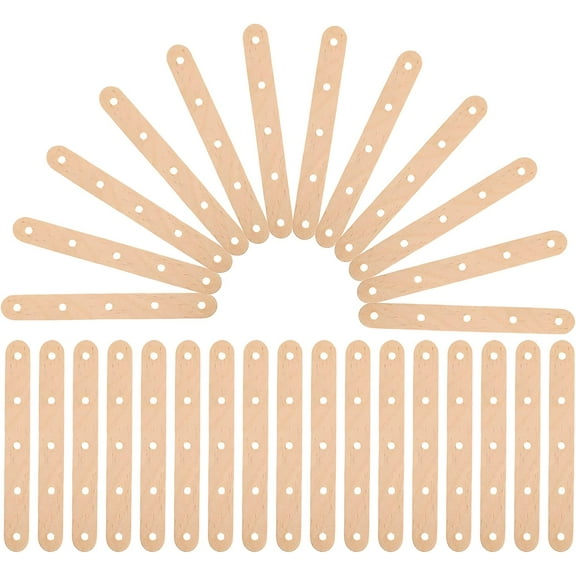 ABPETE Healifty Wooden Lolly Sticks Craft Popsicle Sticks Craft Sticks Ice Cream Sticks with Holes DIY Crafts 50PCS (Nature Color)