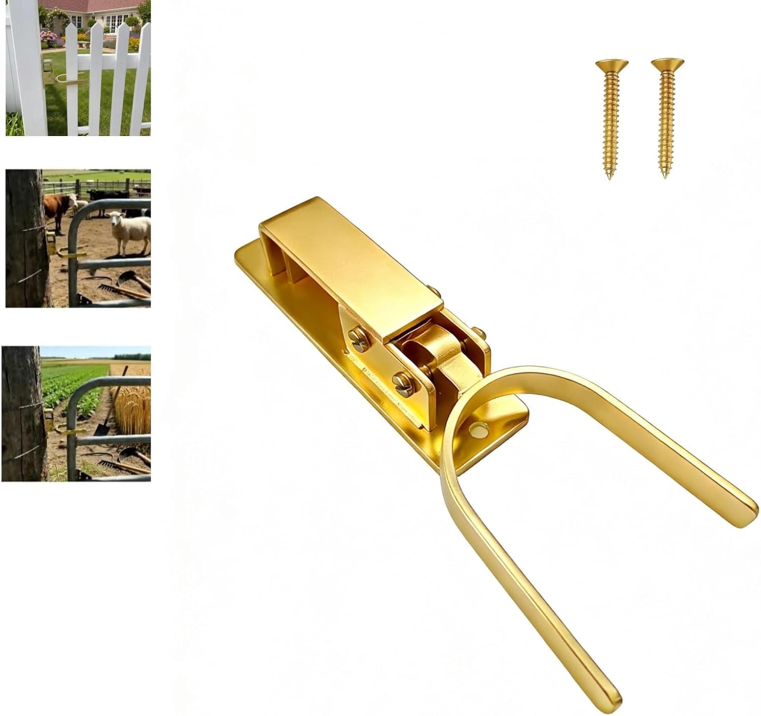 ABPETE Heavy Duty Gate Latch for Farm & Ranch Gates, One Hand Automatic ...