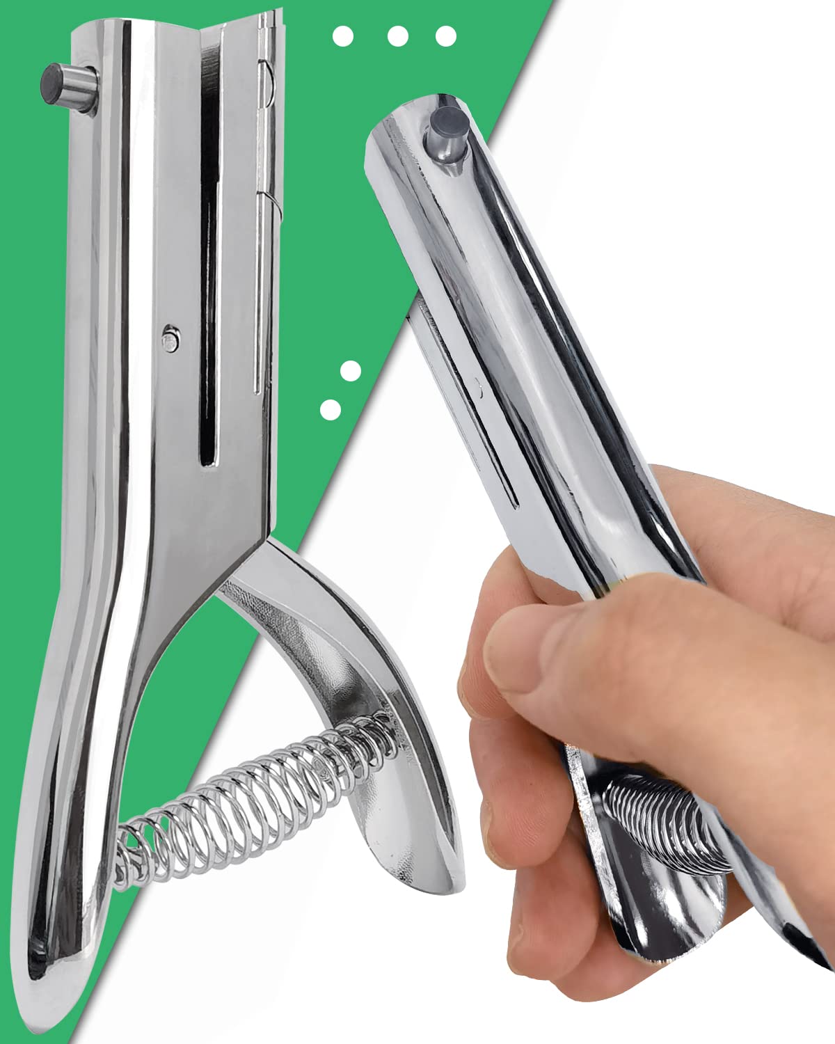 ABPETE Hole Punch 1/8 Inch, Heavy Duty Single Hole Punch, Paper Card Portable Handheld Long Hole Puncher Single 2 Inch Reach Deep for PVC Paper ID Cards Plastic Cardboard (1/8"-3mm Hole)