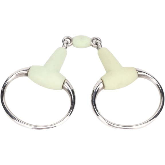 ABPETE Horse Bit All Purpose Ring Horse Snaffle Flavor, Horse Mouth Snaffle Bit Stainless Steel Body with Rubber Wrapped, Loose Ring Horse Mouth Bit for Horse Training