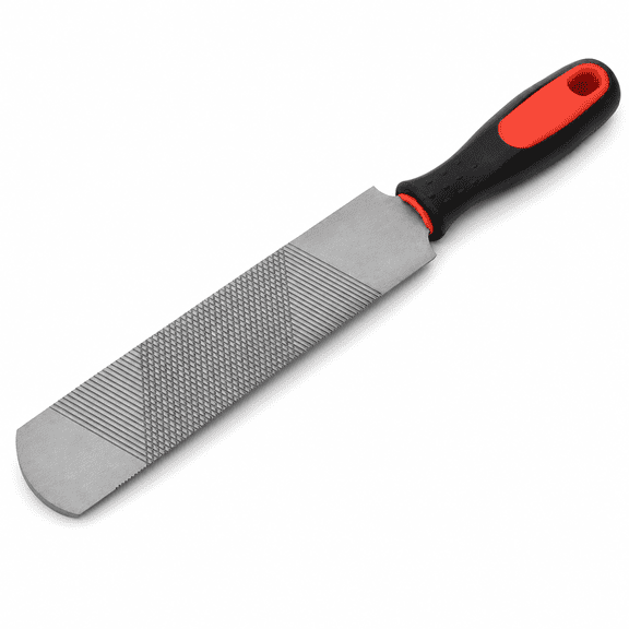 ABPETE 8-Inch Hoof Rasp, Double-Sided Carbon Steel Farrier File with Ergonomic Rubber Handle for Trimming Horse, Goat, Cow and Donkey Hooves, 12.8 in Overall