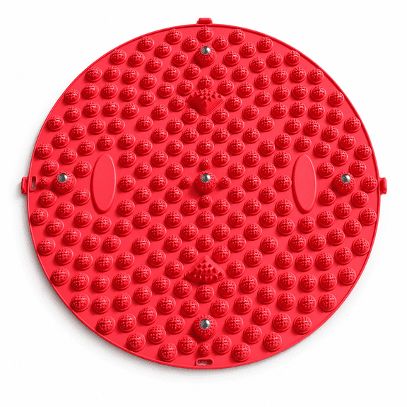 ABPETE Jogging Acupressure Mat,Foot Reflexology Massage Board for Adults, Meridian Stimulation Mat for Wellness, Fitness & Body Shaping (RED)