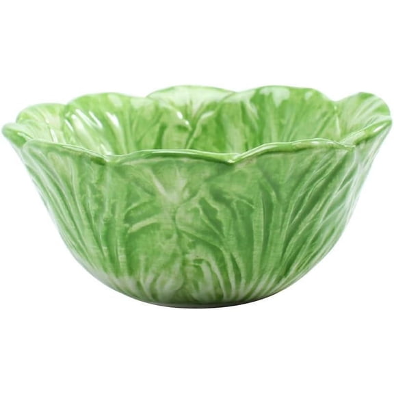ABPETE Kids Ceramic Bowl Chinese Cabbage Design, Cute Green Fruit Salad Dessert Bowl, 5.9 Inch, Perfect for Snacks, Parties, Weddings, Bars, Restaurants