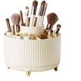 thumbnail image 1 of ABPETE Large Capacity Makeup Brush Holder,360° Rotating Makeup Organizer,5 Slot Makeup Brushes Cup,for Vanity Decor,Bathroom Countertops,Desk Storage Container,Cosmetic Display cases(Cream), 1 of 9