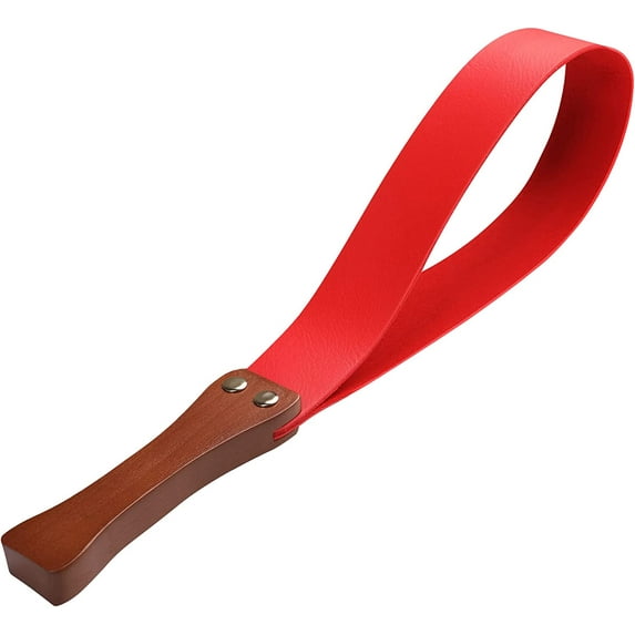 ABPETE Leather Paddle with Anti-Slip Wooden Handle, Riding Crop for Horses, 19'' Equestrianism Crops