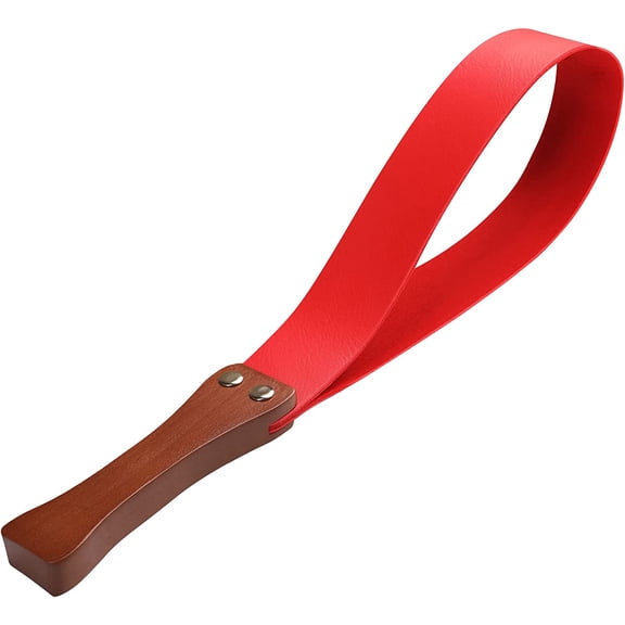 ABPETE Leather Paddle with Anti-Slip Wooden Handle, Riding Crop for Horses, 19'' Equestrianism Crops