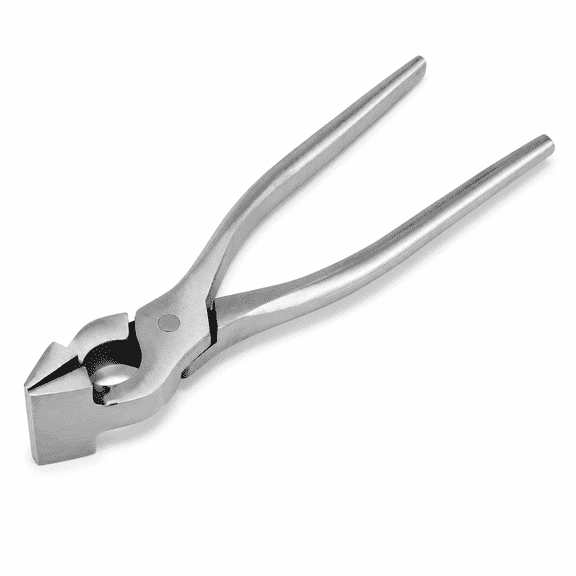 ABPETE Leather Pliers, Flat Jaw Leather Edge Slicker Burnisher Tool, Stainless Steel Edge Finishing Pliers for Smoothing, Flattening and Polishing Bags, Belts, Wallets, 7.9 in